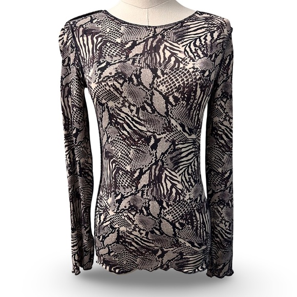 Women's Aritzia Wilfred Animal Print Stretch Top Size Small - Picture 1 of 7